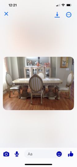 6 guest dining set with hutch gabinet