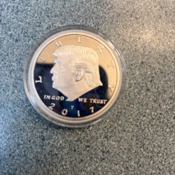2017 Donald Trump silver dollar coin plated
