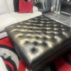 Leather ottoman