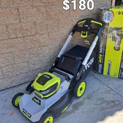 RYOBI 40V CORDLESS LAWM MOWER  SEEL PROPELLE  NO BATTERY NO CHARGER 