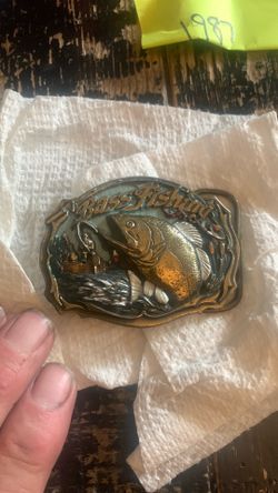 1987 heavy brass belt buckle new condition