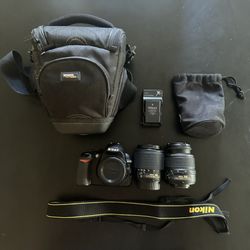 Nikon D3100 DSLR Camera w/18-55mm & 55-200mm Lenses