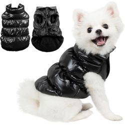 AOFITEE Dog Coat, Waterproof Dog Jacket, Winter Dog Coats for Small Dogs, Fleece Dog Snowsuit Warm Dog Puffer Jacket, Cozy Pet Winter Vest, Do@A12-218