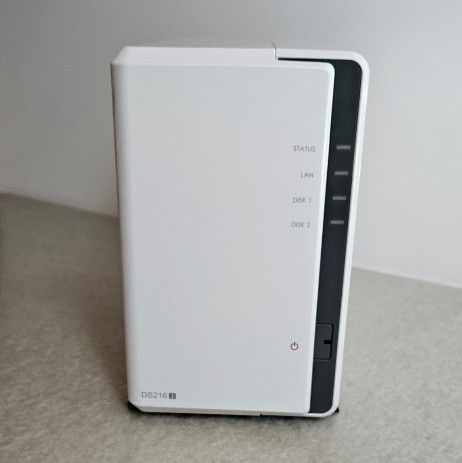 SYNOLOGY DS216j with 3TB WD Red NAS Drive and Original Charger - White (VERY GOOD CONDITION, Used)