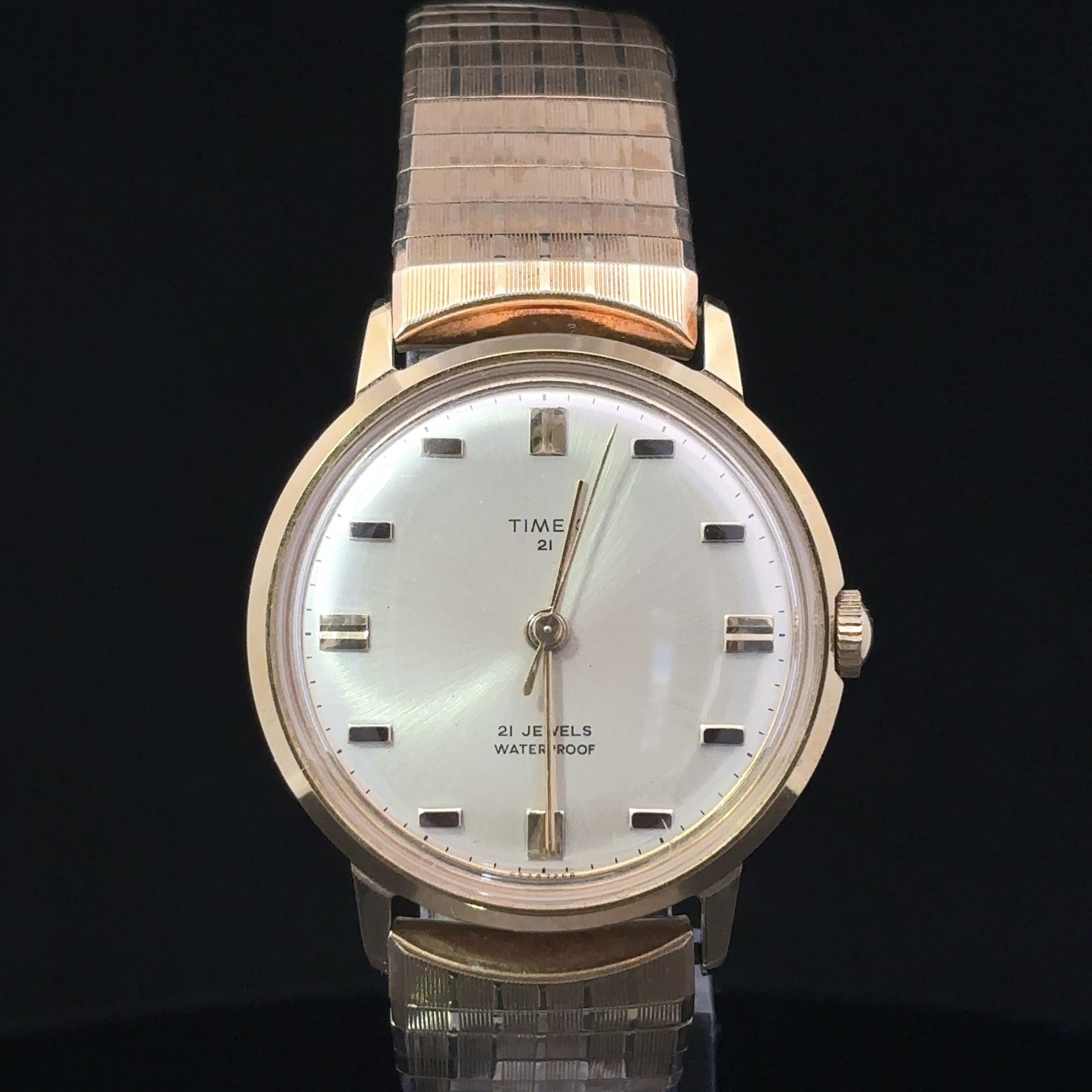 TIMEX 21  Non-Working Hand Wind, 21 Jewel Vintage Waterproof, Gold Plated