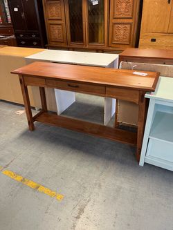 Wood console sofa table (in store)