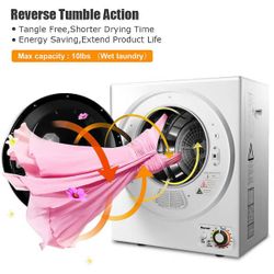1.5 cu. ft. Vented Electric Tumble Compact Laundry Dryer Stainless Steel Wall Mounted