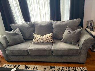 Grey microfiber sofa set