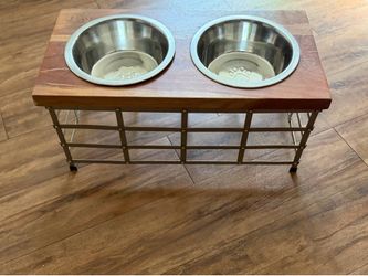 Handmade dog bowl stand