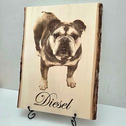 Personalized Photo Engraving On Live Edge Wood