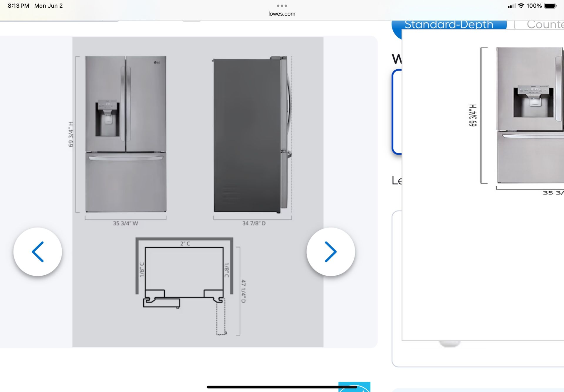 French Door LG Refrigerator