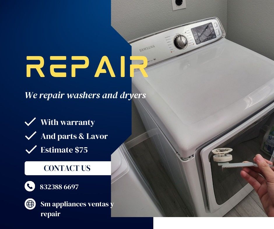 💥💥WE REPAIRS WASHERS AND DRYERS WITH WARRANTY ALL BRANDS ♨️♨️