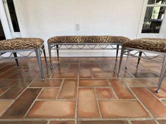 Metal  Base Stools and Bench 