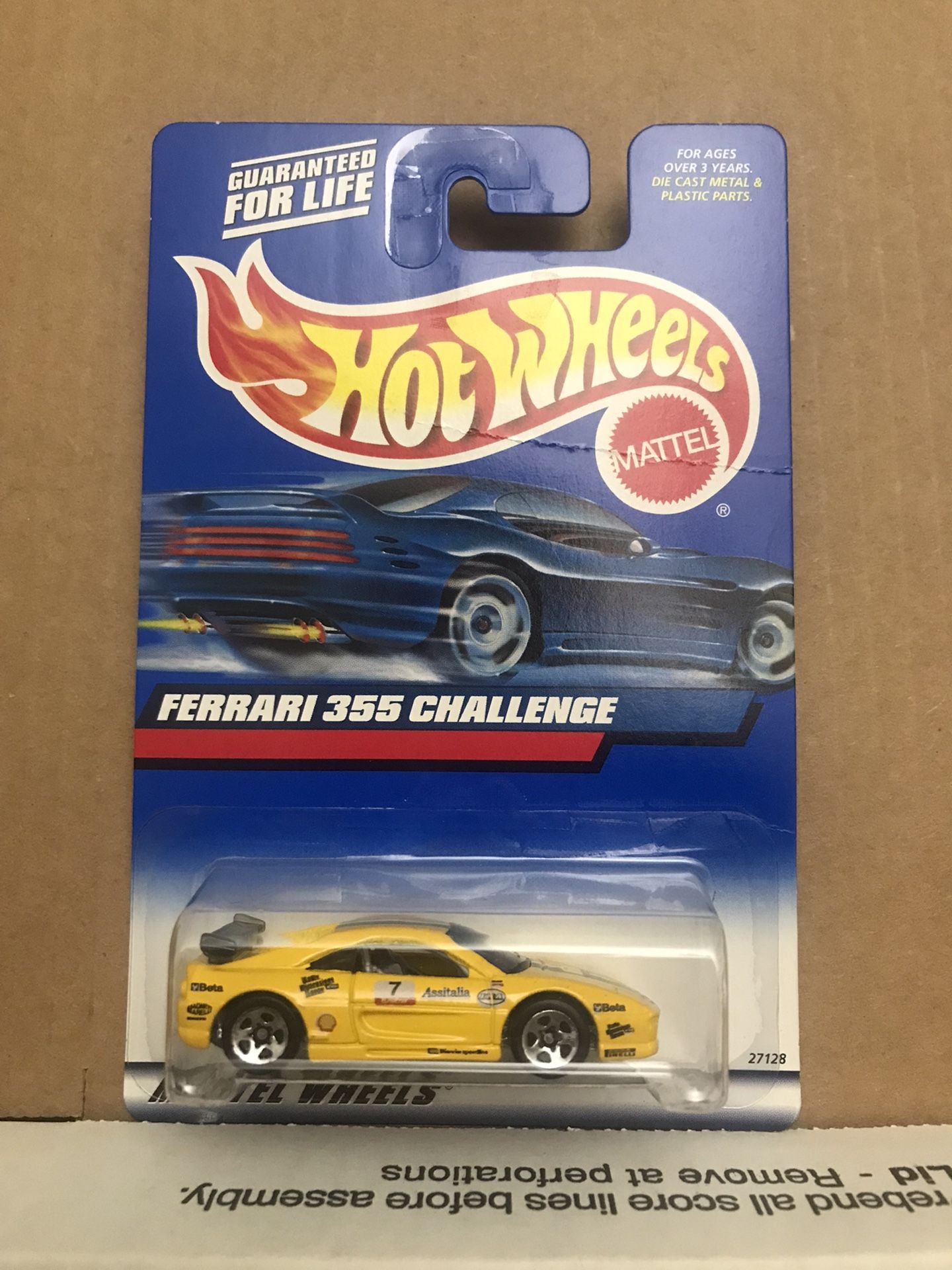 Hot Wheels FERRARI 355 CHALLENGE - 2000 #162 - Yellow, METAL Base