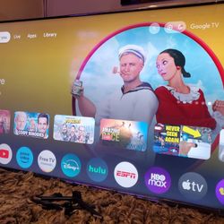 55" hisiense Google Android smart tv 4k like new less than 2 months old.  No Scratch still have legs. Great quality pic and still have the plastic pro