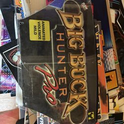 Big Buck Hunter Pro Raw Thrills Original Arcade Marquee With Plastic Front Cover 