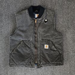 Carhartt Men's Gray Quilted Work Vest Size Large  