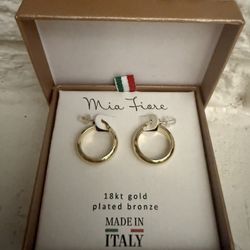 Mia Fiore 18 kt gold plated bronze hoops MADE IN ITALY