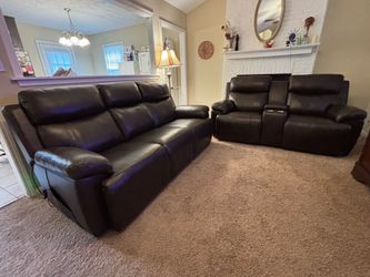 Leather Couch and Loveseat Set