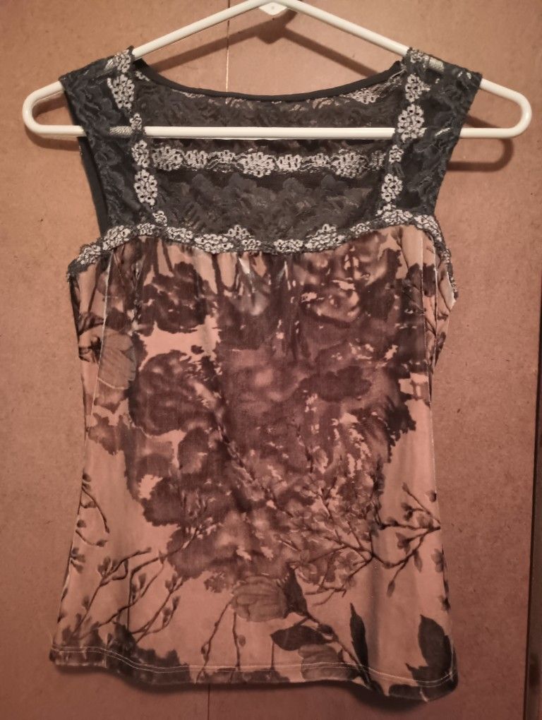 Casadei Lace/Velvet Tank Top Sz Sm $10 MPU SERIOUS INQUIRIES ONLY