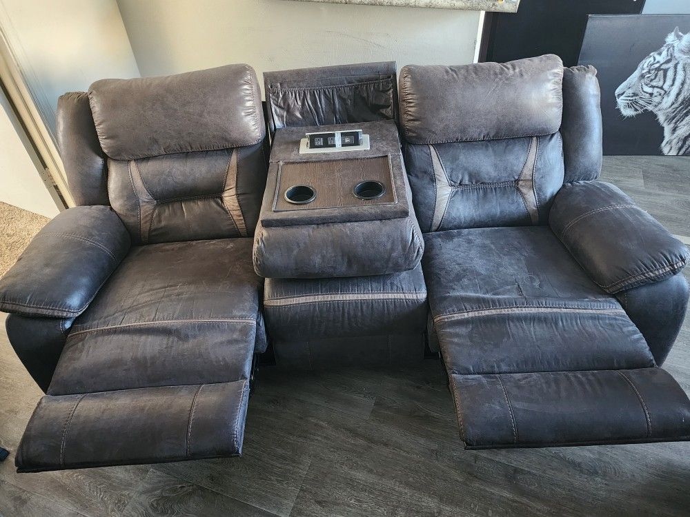 Faux Couch and reclining chair