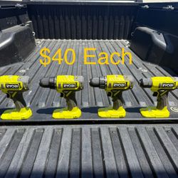 NEW RYOBI ONE+ 18V Cordless 1/2 in. Drill/Driver & RYOBI ONE+ 18V Cordless 3/8 in. Drill/Driver **$40 Each**