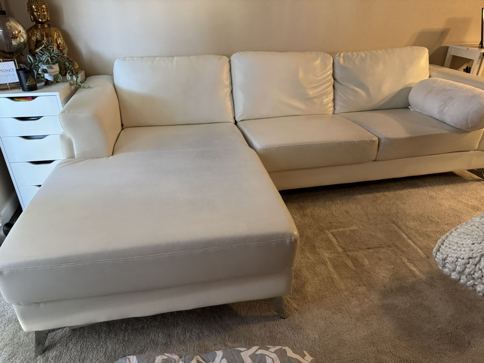 White Sofa Chaise Sectional