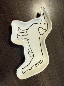Dachshund glass decorative tray