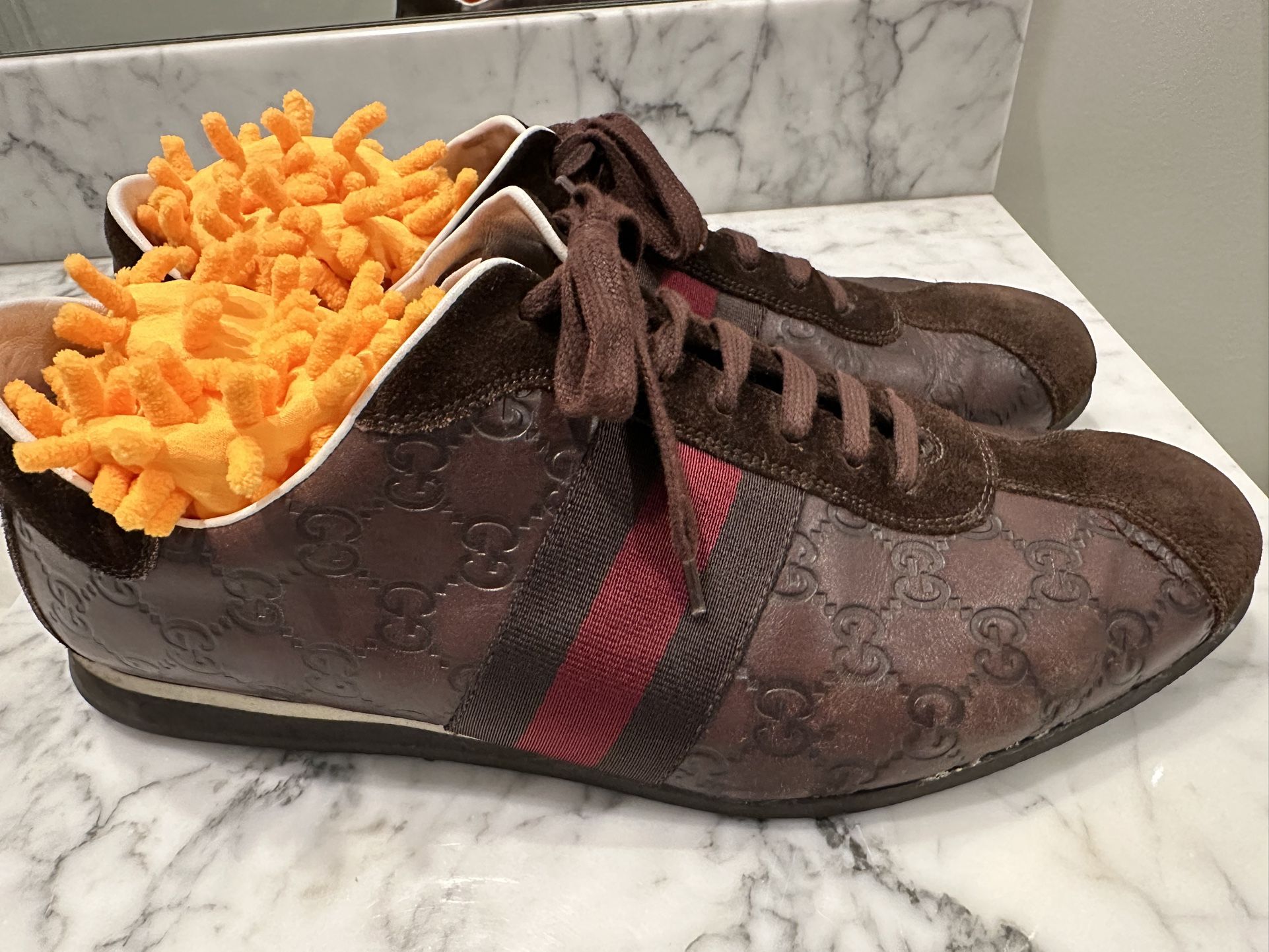 Gucci Brown Leather & Suede Sneakers Men’s 46