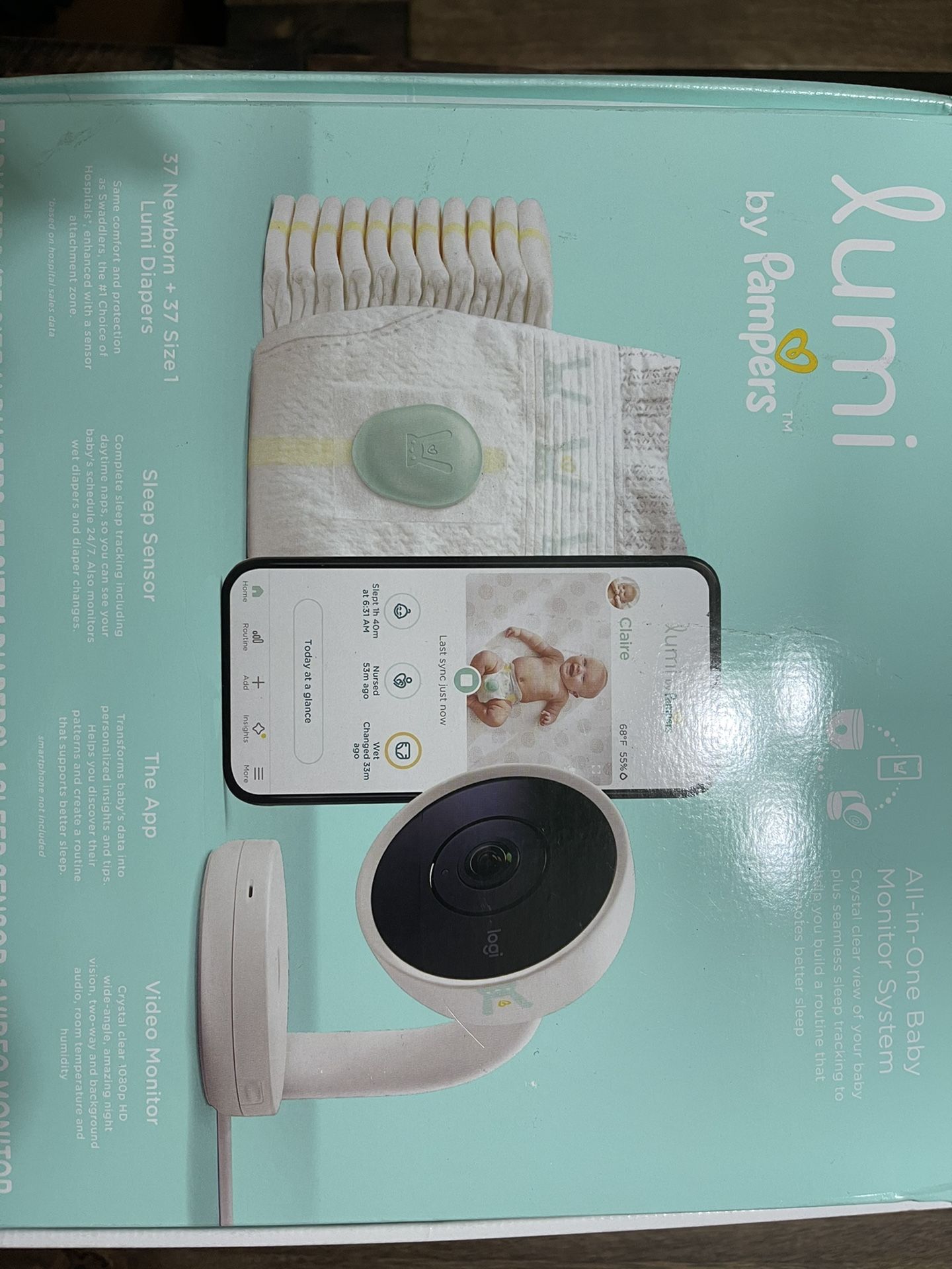 Lumi By Pampers Smart Video Baby Monitor + Sleep Kit Bundle