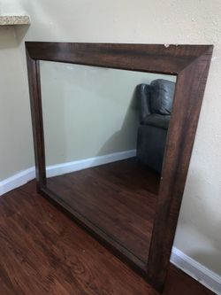 Large Wooden Framed Mirror