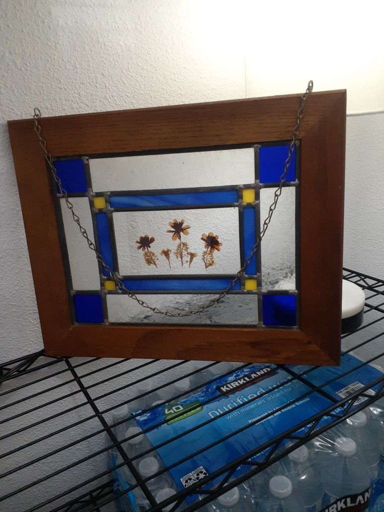 Stained Glass Vintage Press Flower Pic