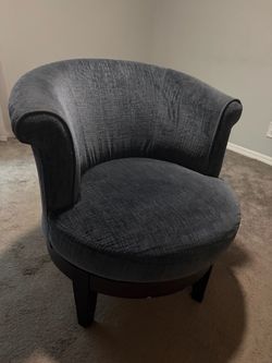 Blue Upholstered Swivel Accent Chair