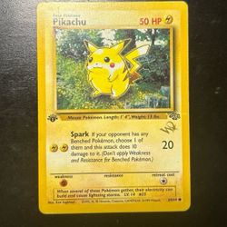 Pikachu | 1st Edition | Jungle | WoTC W Stamped | 60/64 | MP/HP