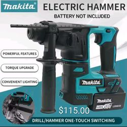 CLARENCE SALE. TOOL ONLY. MAKITA INDUSTRIAL GRADE HAMMER DRILL. 18V,  BRUSH LESS MOTOR, 6200 RPM, HEAVY DUTY. 