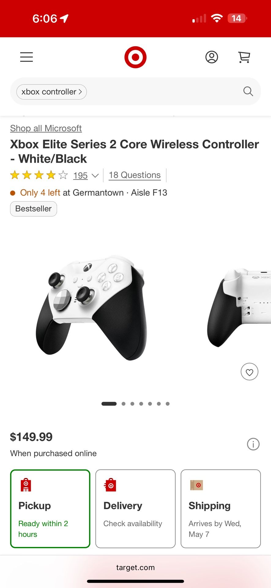 Xbox Elite Series 2 Core Wireless Controller - White/Black