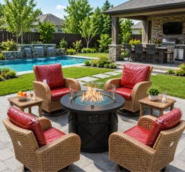 new in box patio set with fire pit