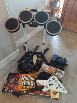 Rock Band Xbox bundle with console Rockband Guitar Hero