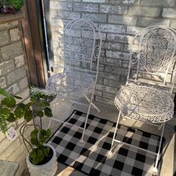 Two  Patio Chairs Metal