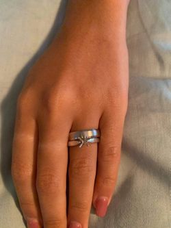 14k white gold band and shank