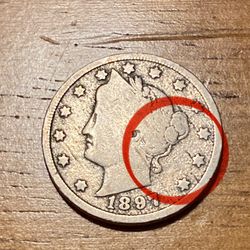 1897 Liberty Nickel With Multiple Lamination Errors