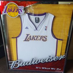 Lakers Jersey Budweiser Framed - Los Angeles Lakers Collectible