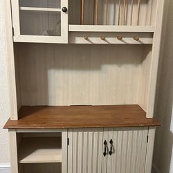 Farmhouse Kitchen, Dining Room Hutch / Buffet - Cream & Wood