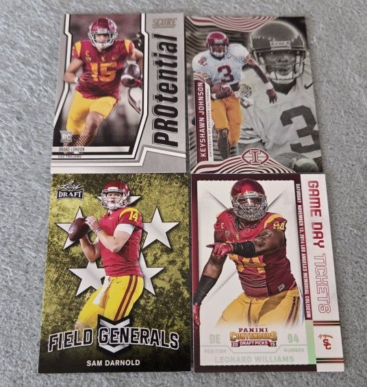 Lot of 4 USC Trojans College Football Cards NCAA