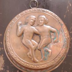 Gemini Copper Bowl/wall Hanger Antique