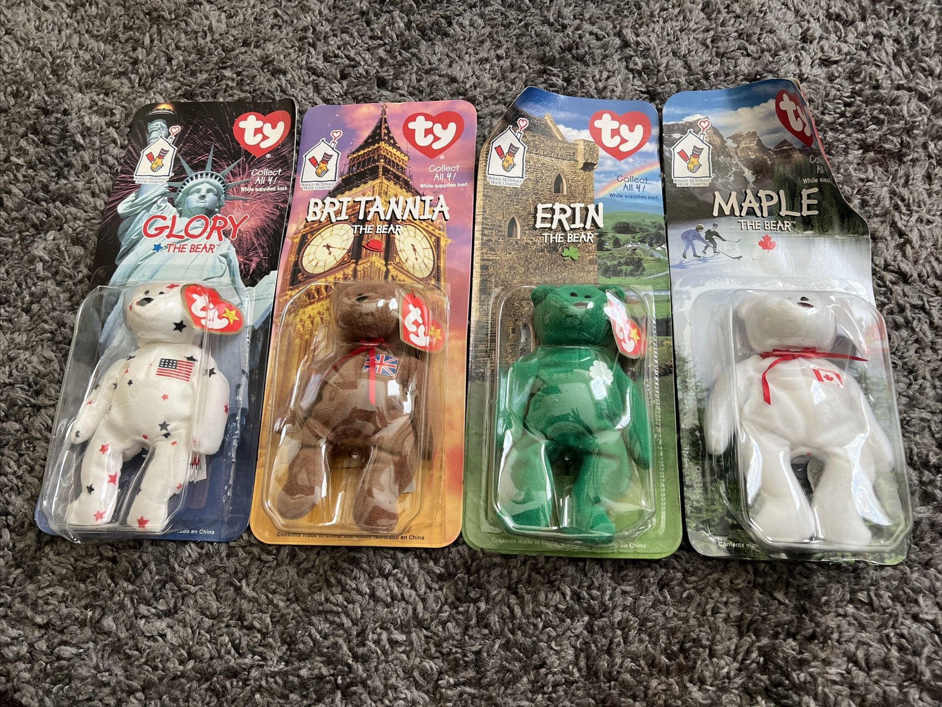 Ty McDonalds Mini Beanie Babies 1999. New Never Opened Set Of Four Babies