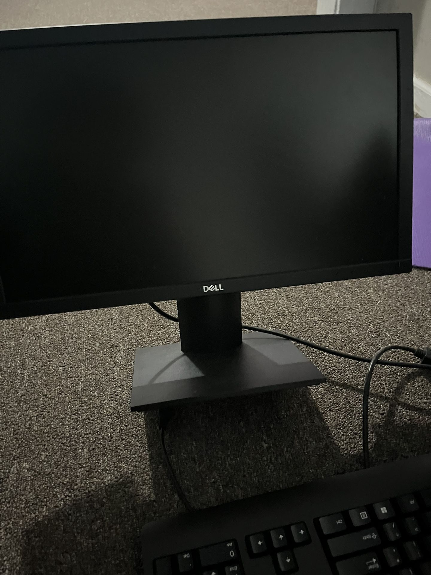 Two dell monitor and a keyboard