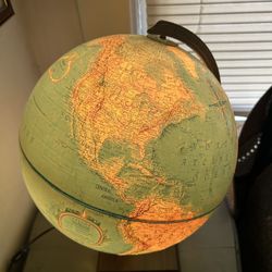 You light up my world; Vintage Pan Am Repogle Light Up Globe with Raised Topography: