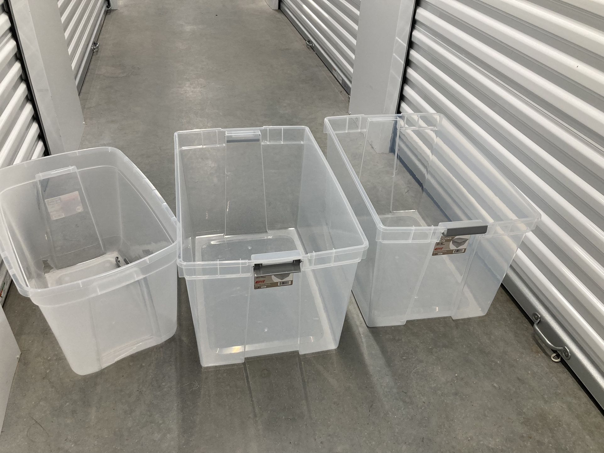 3 Plastic Totes (no Lids)