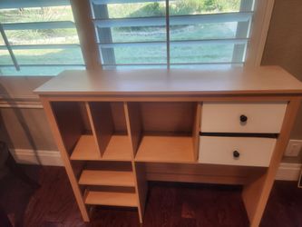 Wood Desk with Storage Shelves & Drawers